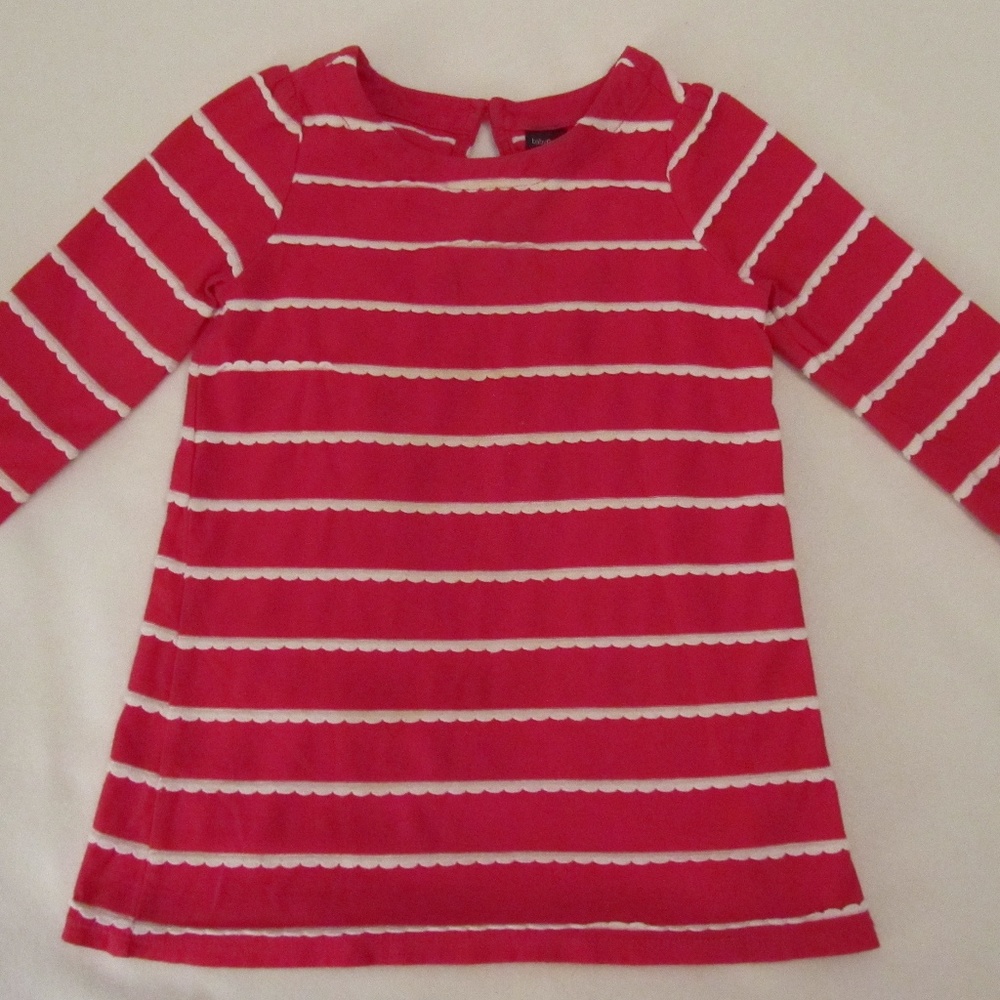 Baby Gap Red Cotton Rickrack Stripe Dress 18-24m